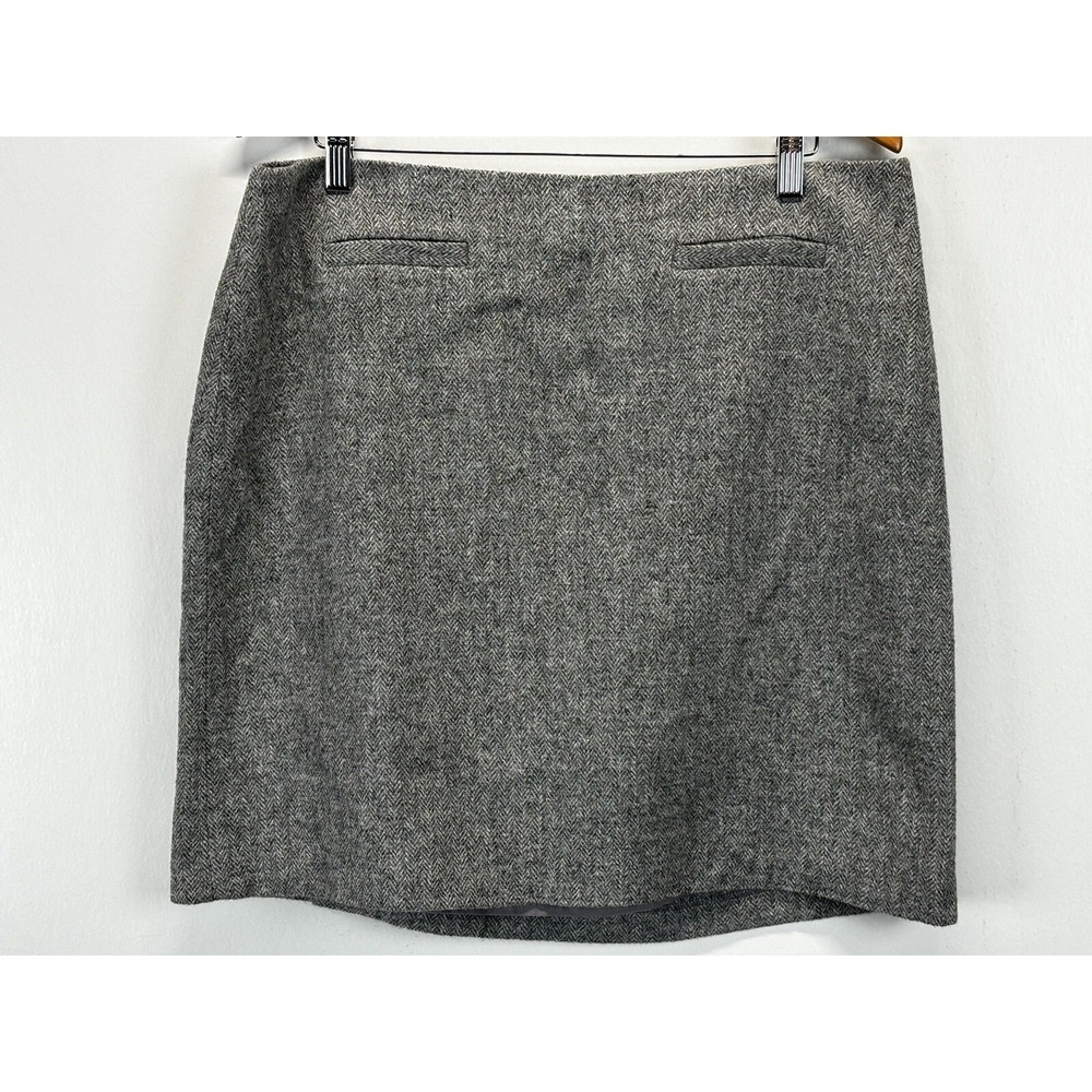NEW! Talbots Wool Blend Skirt 16P Petite Grey Herringbone Shirt Lined